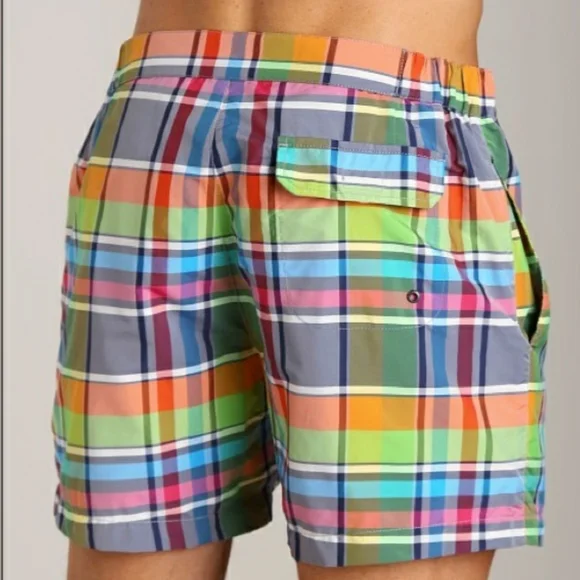 Hugo Boss Men's Ribbonfish Plaid Swim Shorts - Picture 2 of 8